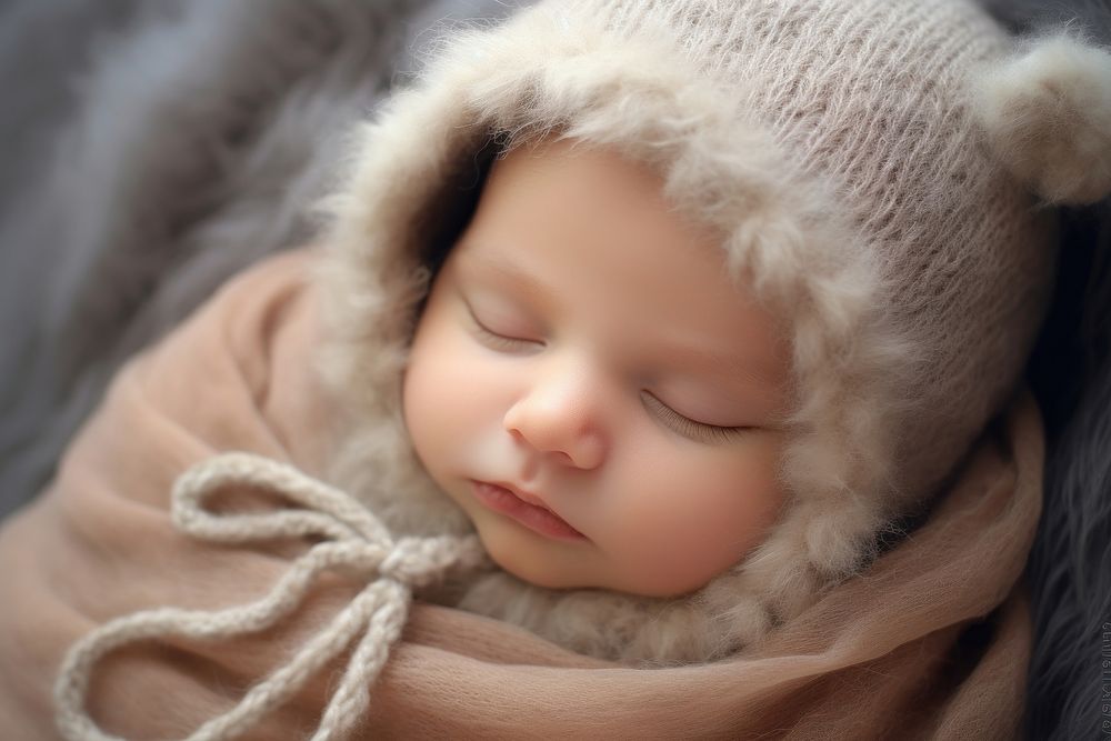Newborn baby sleeping photo comfortable photography.
