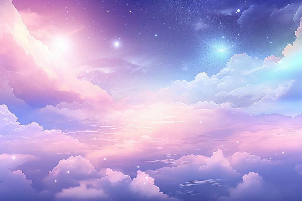 Pastel Aurora light on galaxy backgrounds outdoors nature.