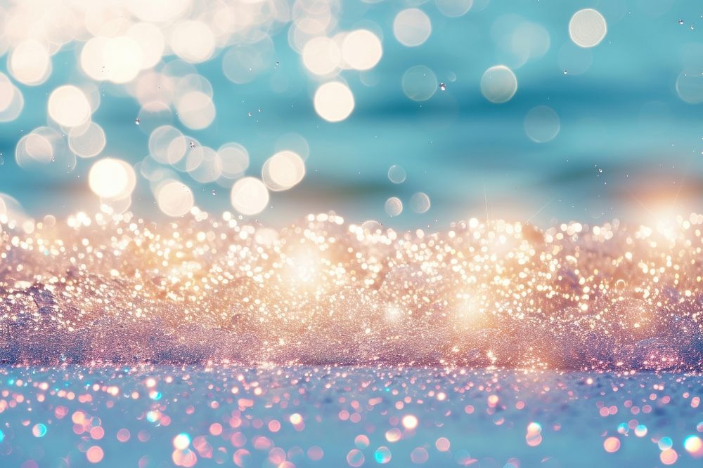 Pastel galaxy on sea glitter backgrounds outdoors.
