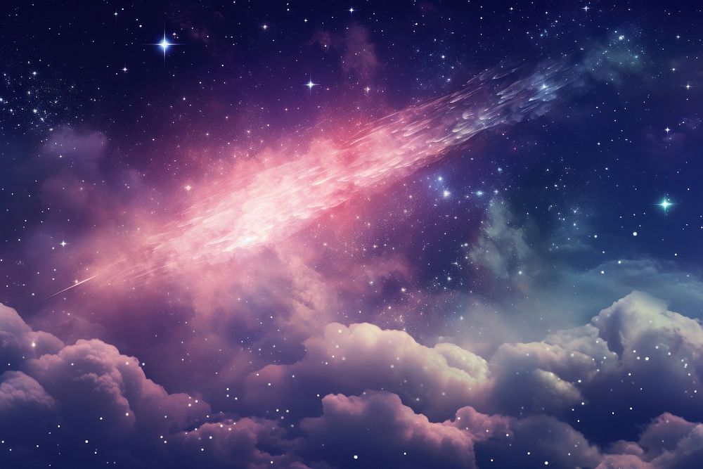 Pastel meteor on galaxy backgrounds astronomy universe.
