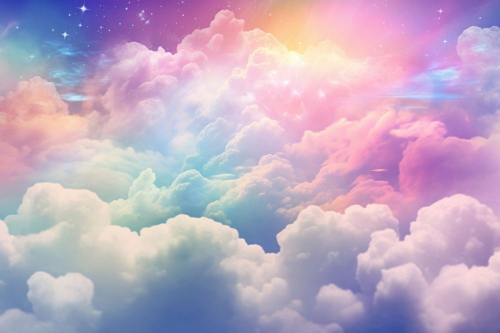 Pastel rainbow on galaxy backgrounds outdoors nature.