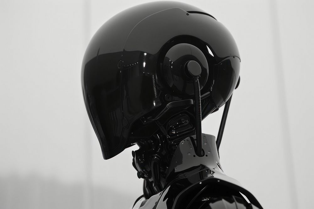 Robot helmet monochrome technology.