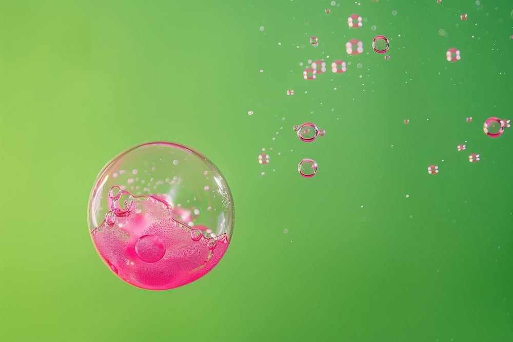 Pink oil bubble backgrounds green green background.