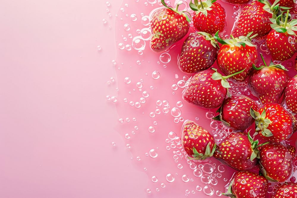 Strawberries oil bubble backgrounds strawberry fruit.