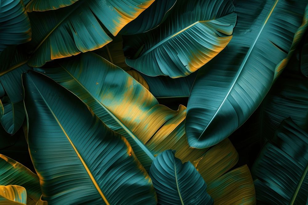 Bioluminescence banana leaf background backgrounds nature plant.