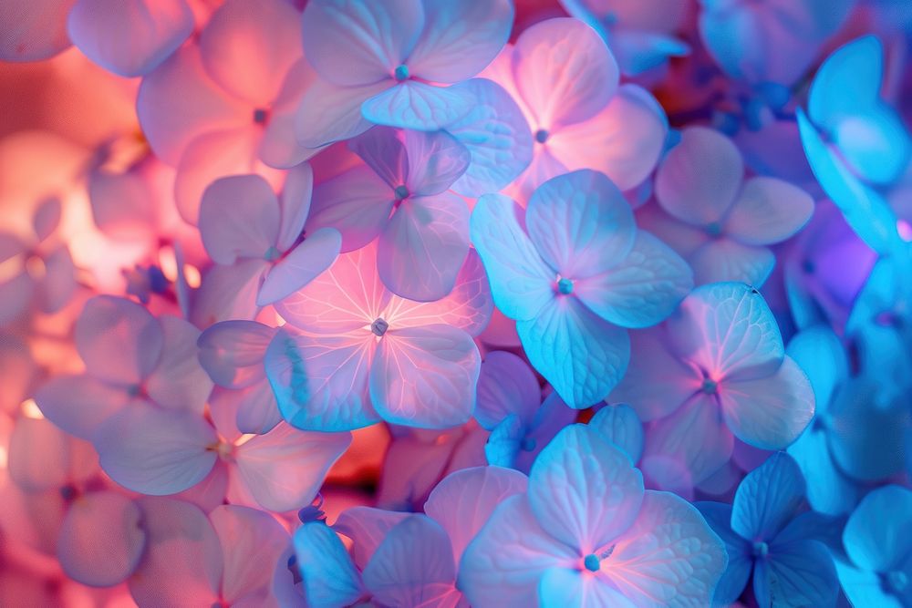Bioluminescence hydrangea background backgrounds flower light.