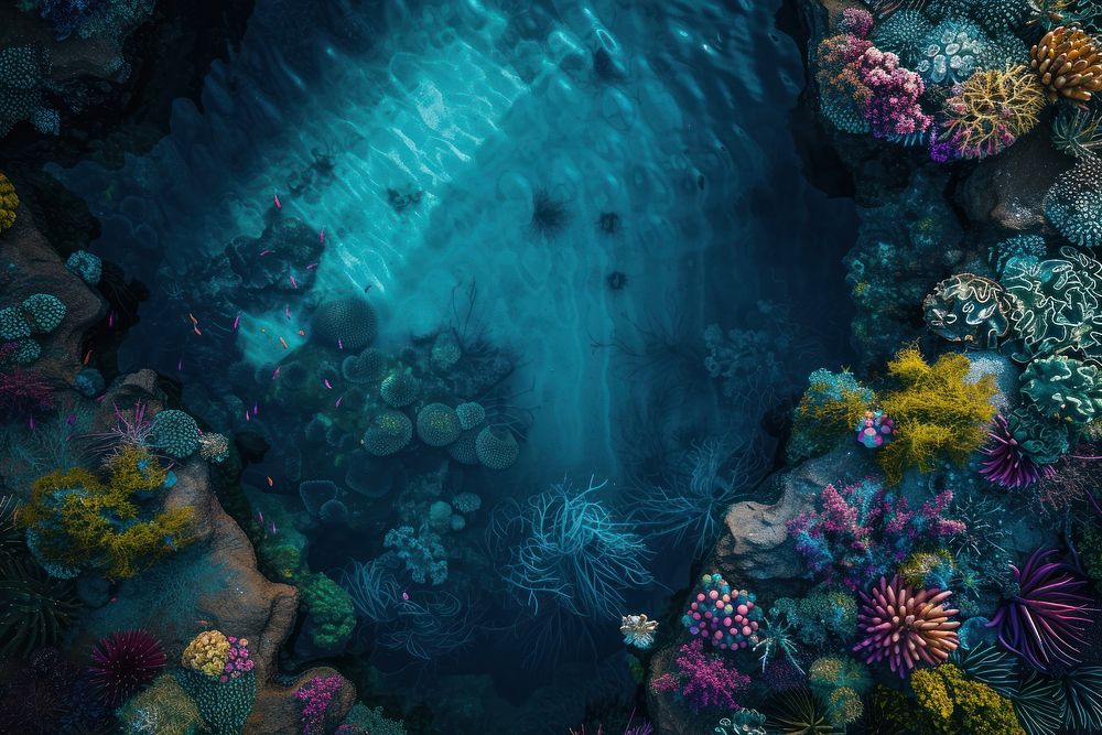 Bioluminescence tropical background underwater outdoors nature.