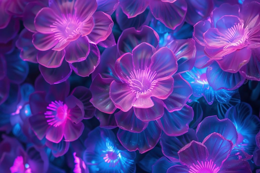 Bioluminescence pink flowers background backgrounds pattern purple.