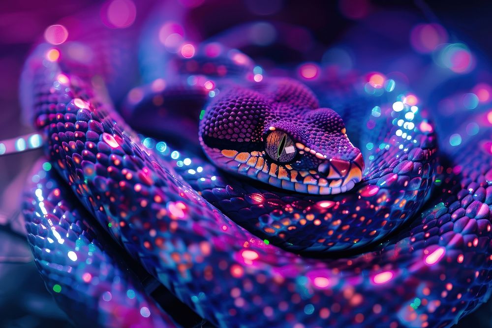 Bioluminescence dragon border background pattern purple snake.