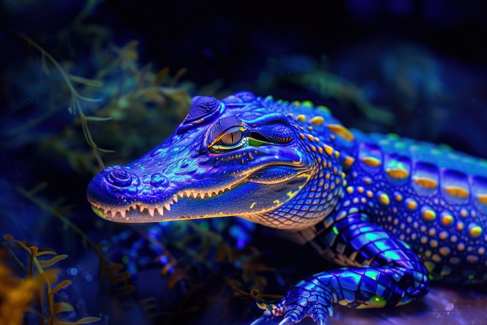 Bioluminescence crocodile background reptile animal lizard.