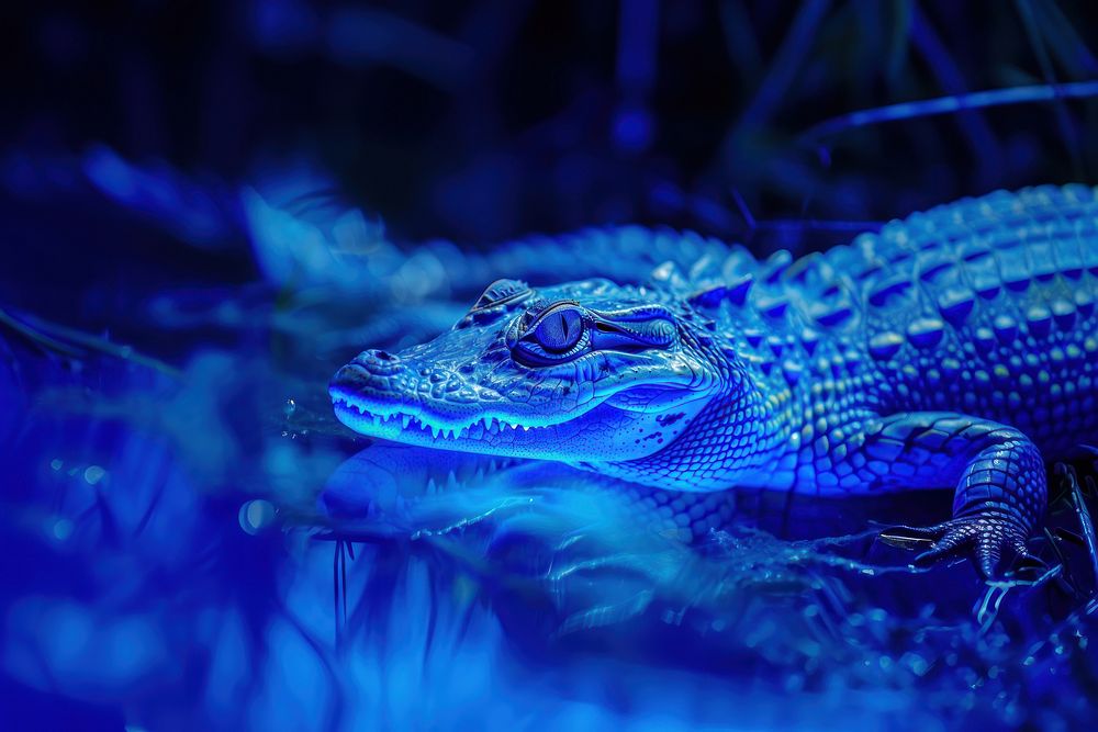 Bioluminescence crocodile background reptile animal lizard.