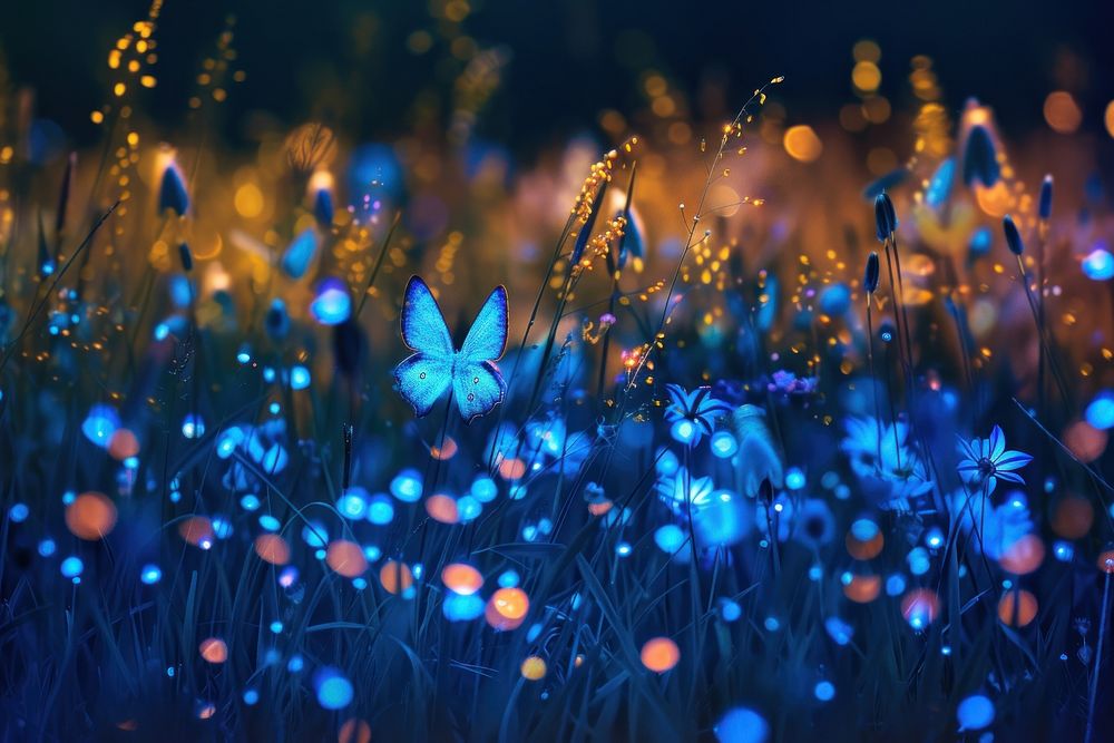 Bioluminescence moth meadow background backgrounds outdoors nature.