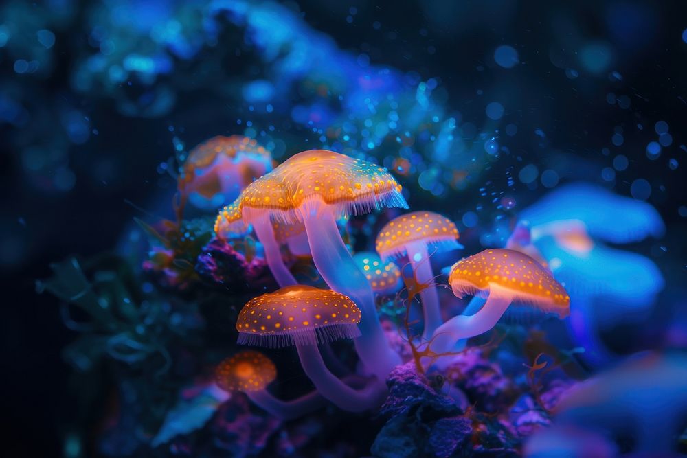 Bioluminescence underwater background aquarium outdoors nature.