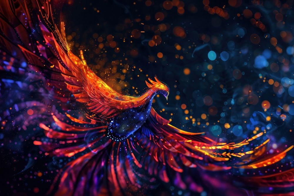 Bioluminescence phoenix background backgrounds pattern | Free Photo ...