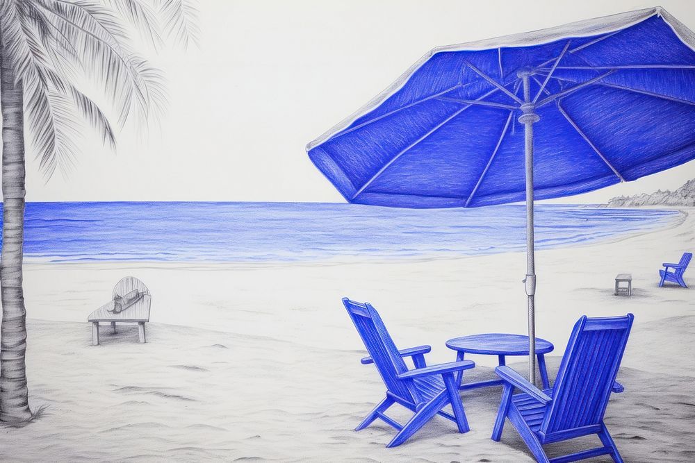 Beach drawing architecture furniture.