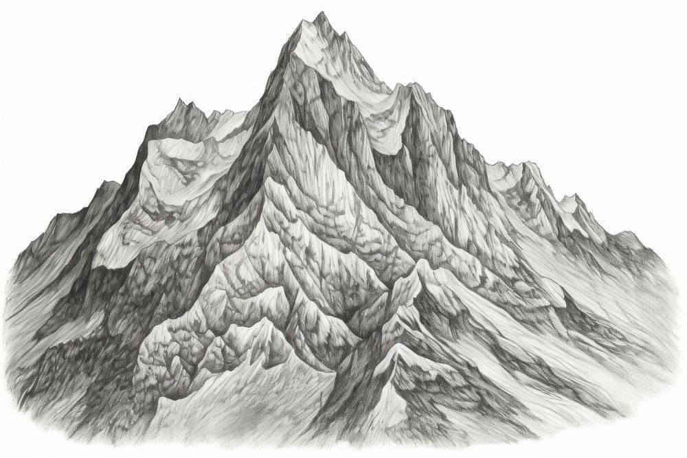 Drawing mountain outdoors nature sketch.