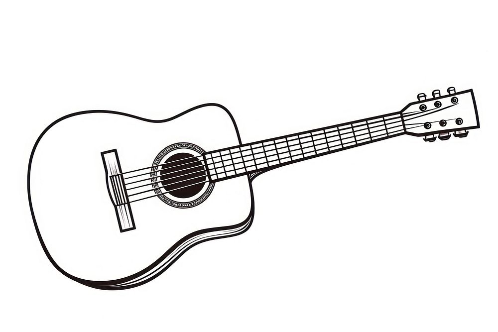Semi-acoustic guitar sketch music line.