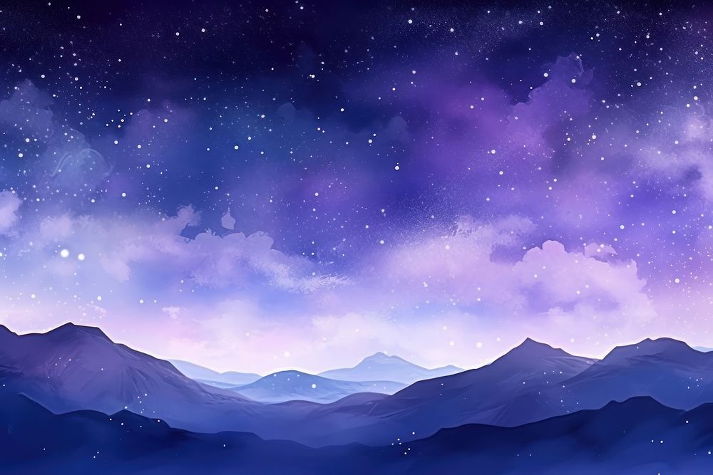Mountain in Galaxy Watercolor backgrounds landscape mountain.