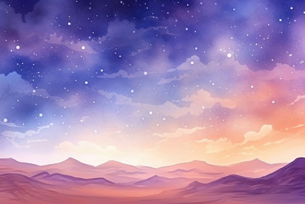 Desert in Galaxy Watercolor backgrounds landscape outdoors.