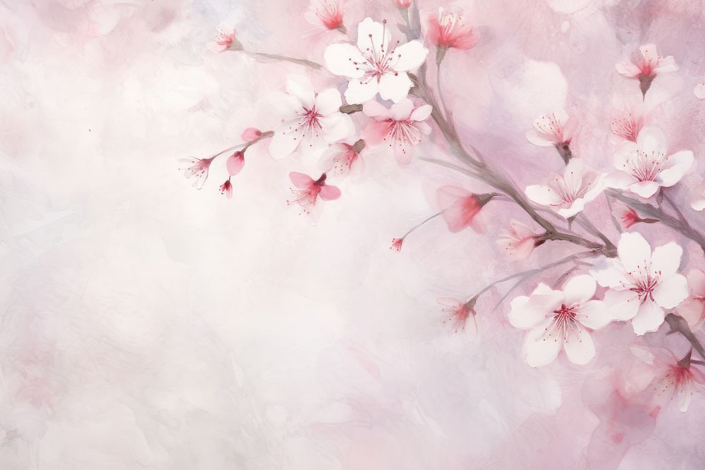 Soft vintage cherry blossom painting background backgrounds flower petal.
