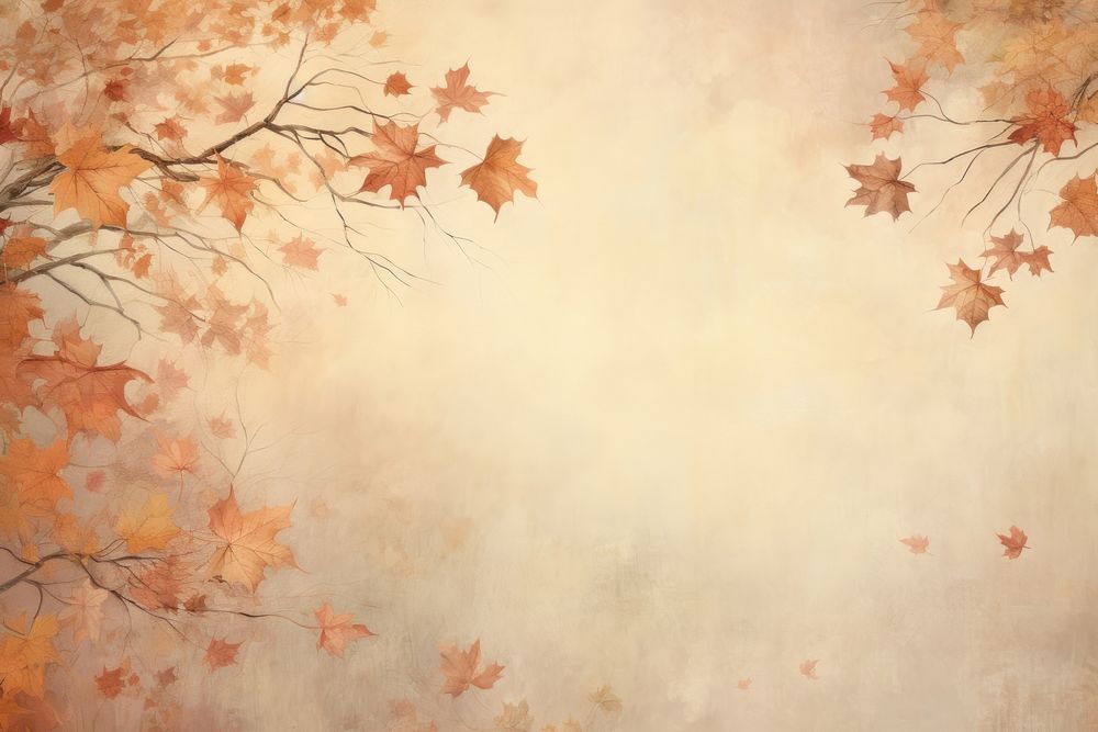 Soft vintage maple painting background backgrounds autumn plant.
