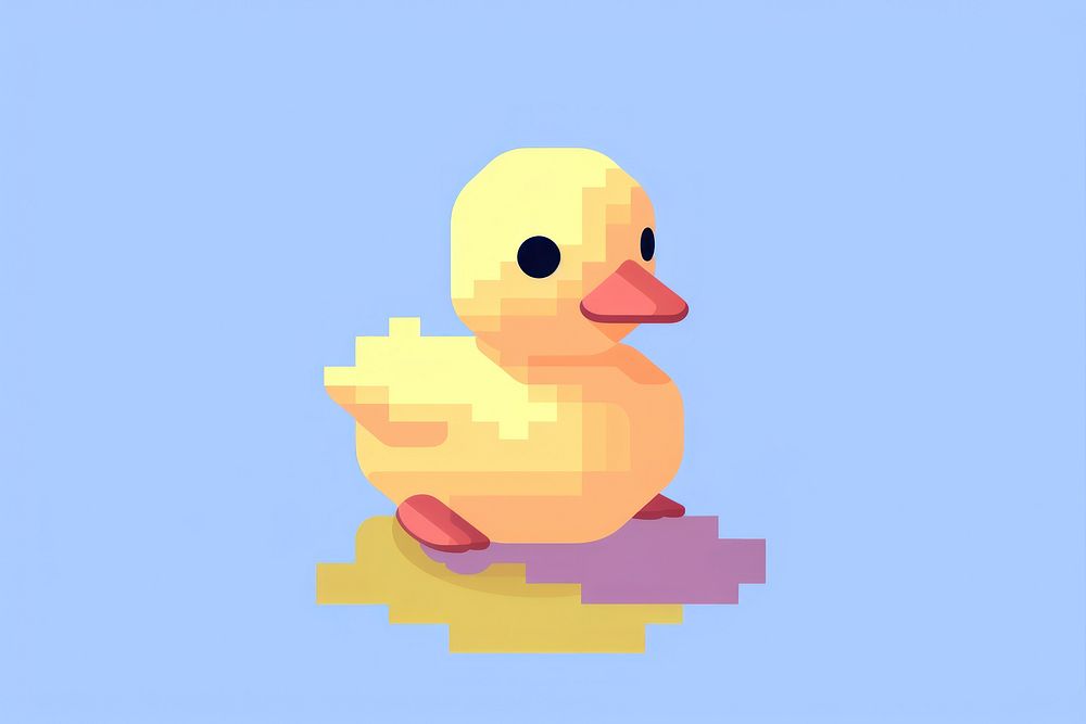 Duckling pixel animal bird representation.