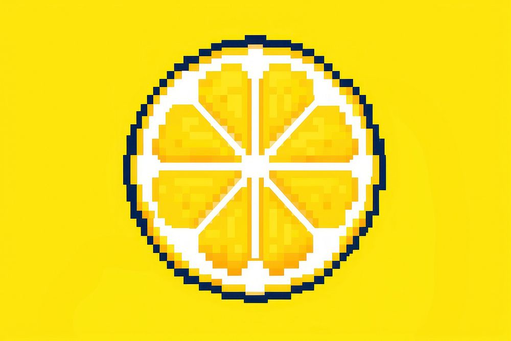 Lemon pixel shape fruit food.