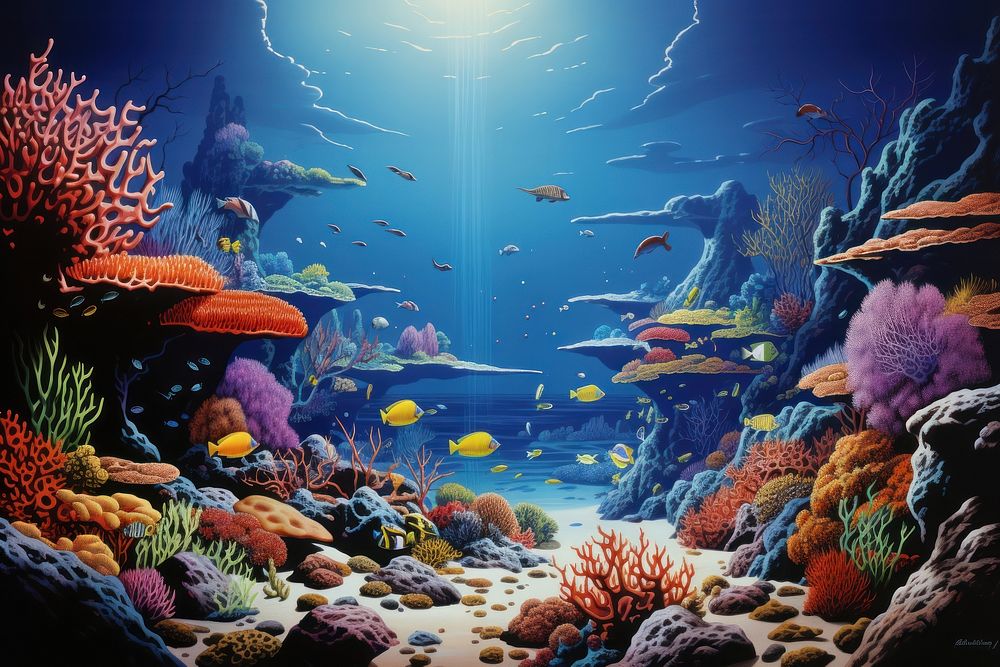 Underwater landscape aquarium outdoors nature.