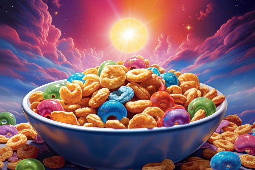 Cereal universe food bowl freshness.