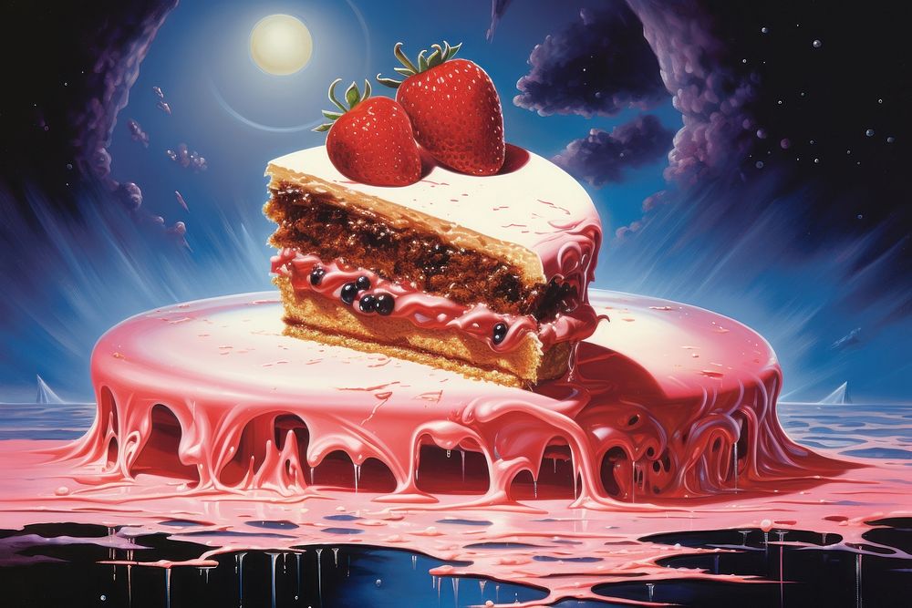 Dessert universe berry cake food.