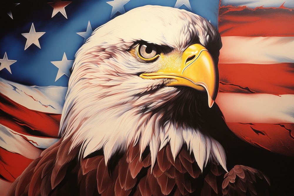 Eagle bird flag art.