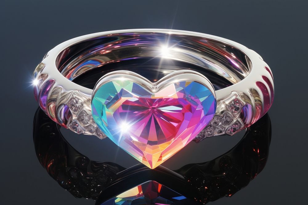 Heart jewelry gemstone diamond ring.