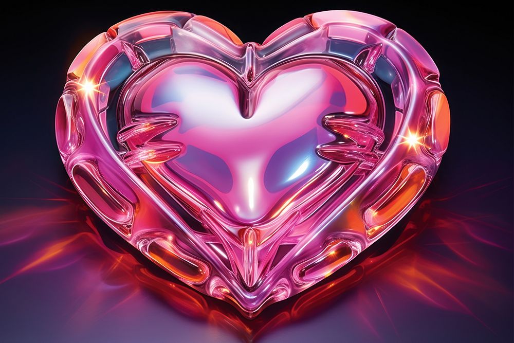 Heart jewelry illuminated creativity chandelier.