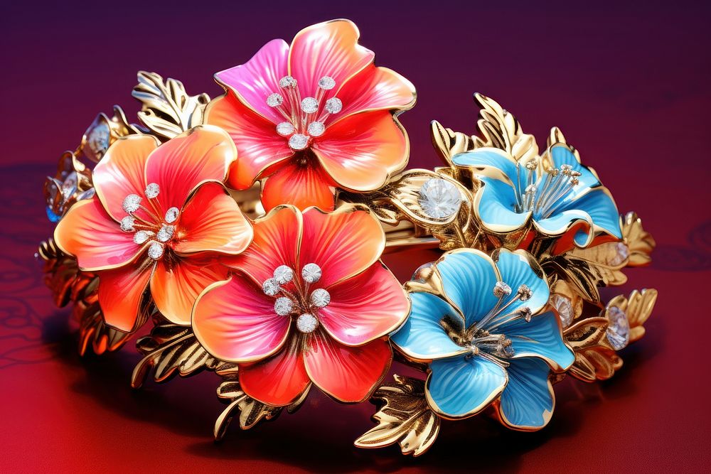 Jewelry with flowers brooch inflorescence celebration.