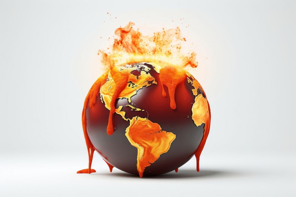 Earth melting on fire destruction misfortune explosion.