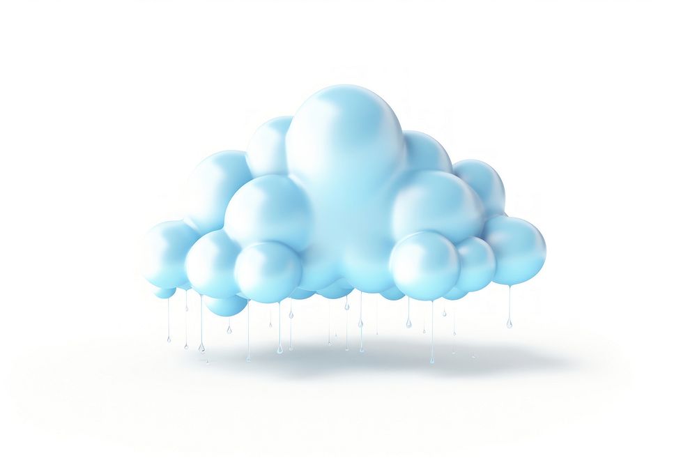 A cloud rain balloon white blue.