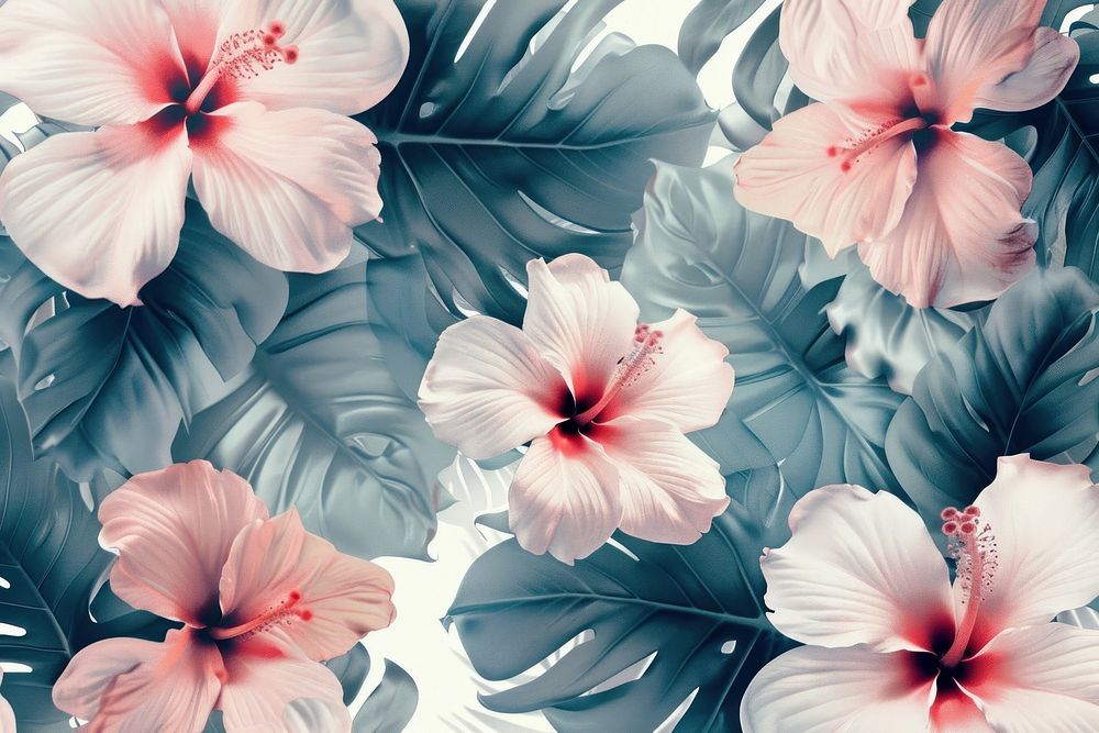 Tropical backgrounds hibiscus pattern.