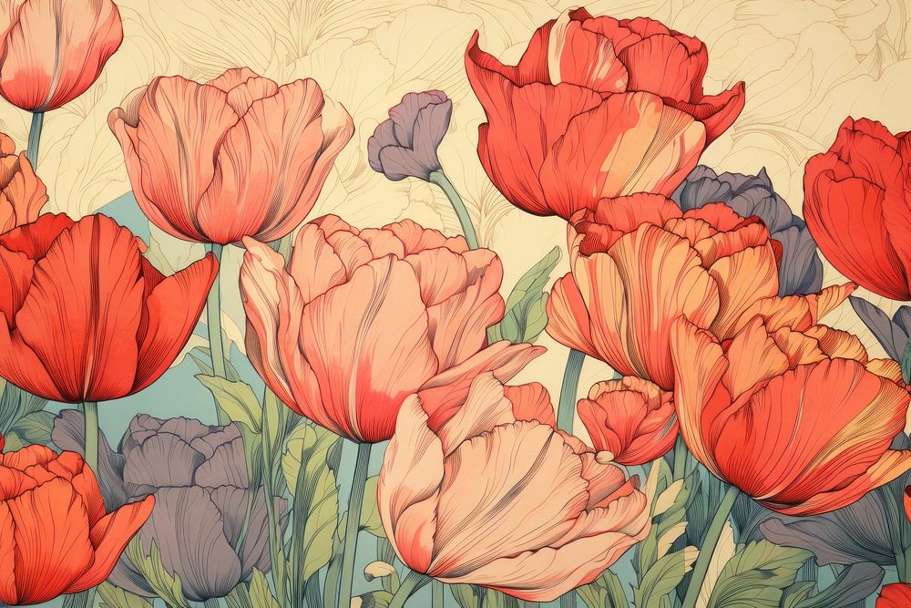 Tulip art backgrounds painting.