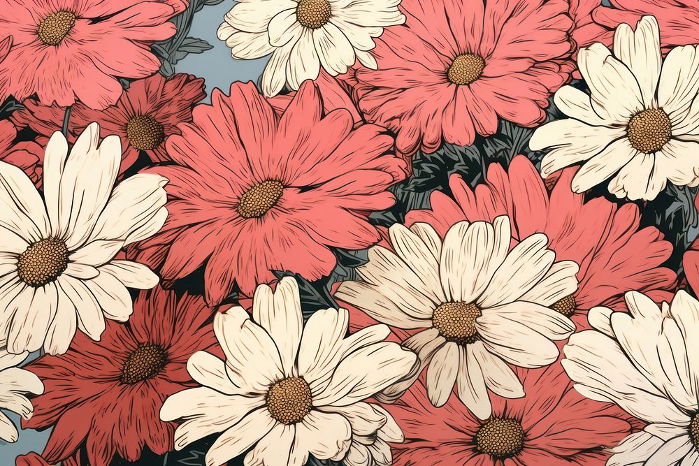 Daisy flower art backgrounds pattern.