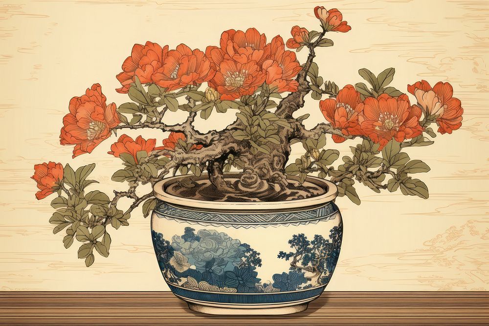 Flower pot art bonsai plant.