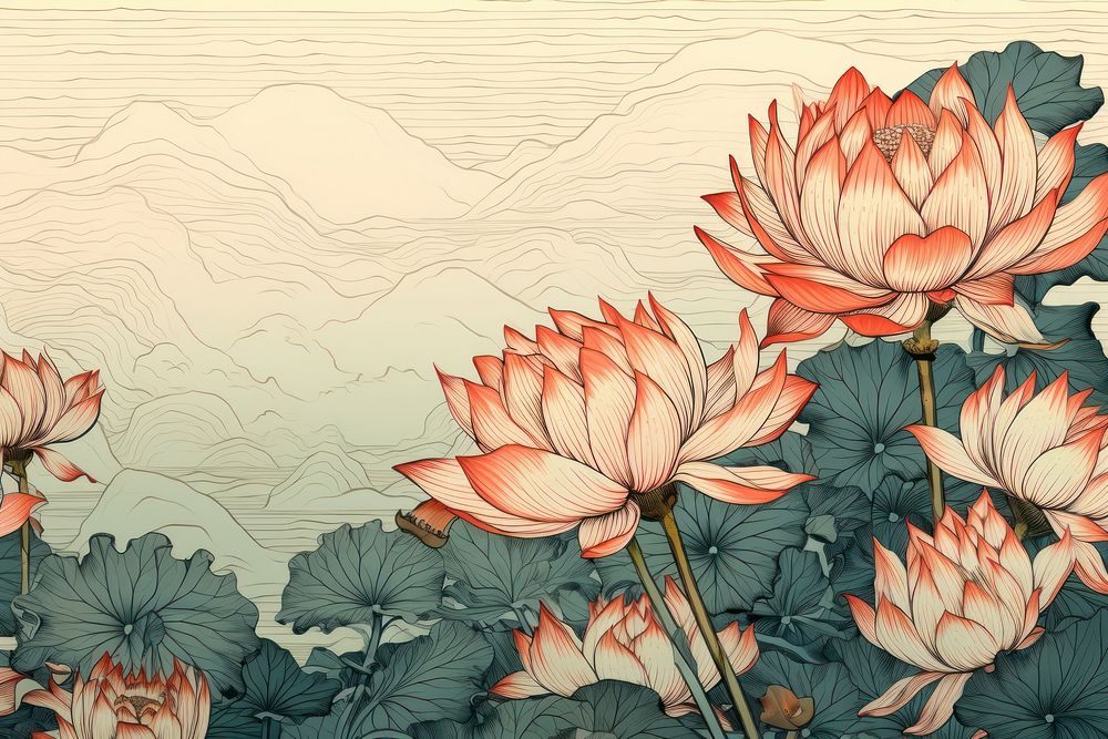 Lotus backgrounds pattern flower.