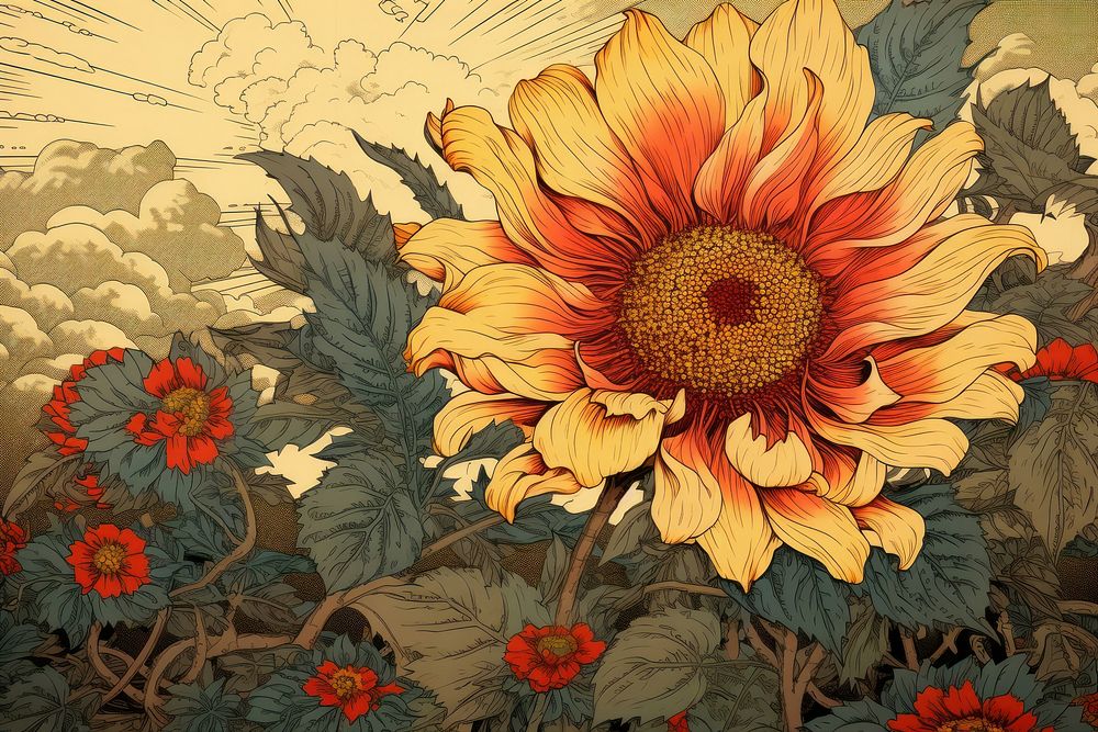 Sunflower sunflower art backgrounds.