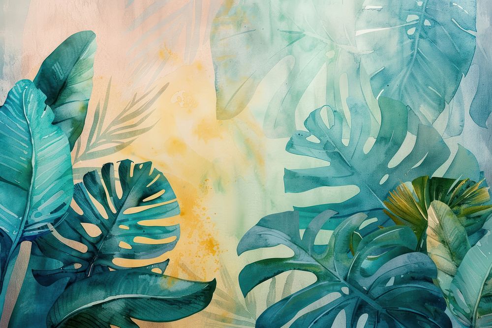 Watercolor of tropical backgrounds painting tropics.