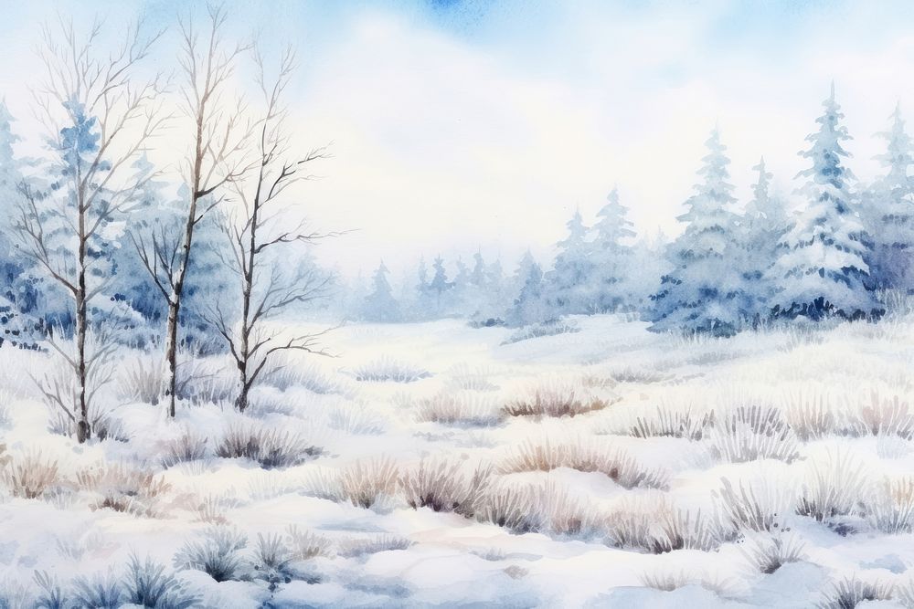 Winter landscape background outdoors nature forest.