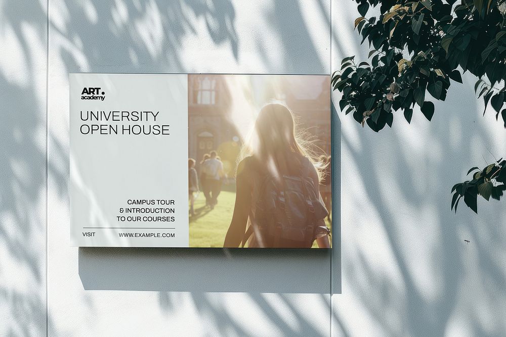 University open house billboard sign mockup psd