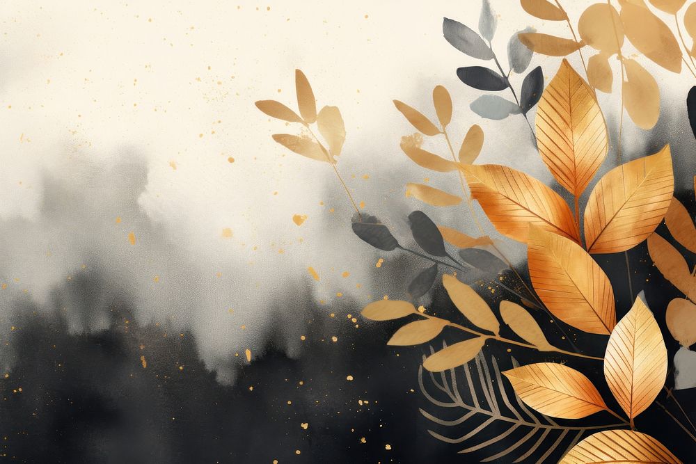 Gold leaves backgrounds outdoors pattern.