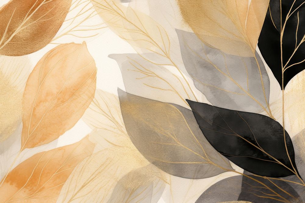 Gold leaves backgrounds abstract textured.