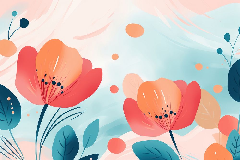 Memphis spring flowers illustration background backgrounds abstract pattern.