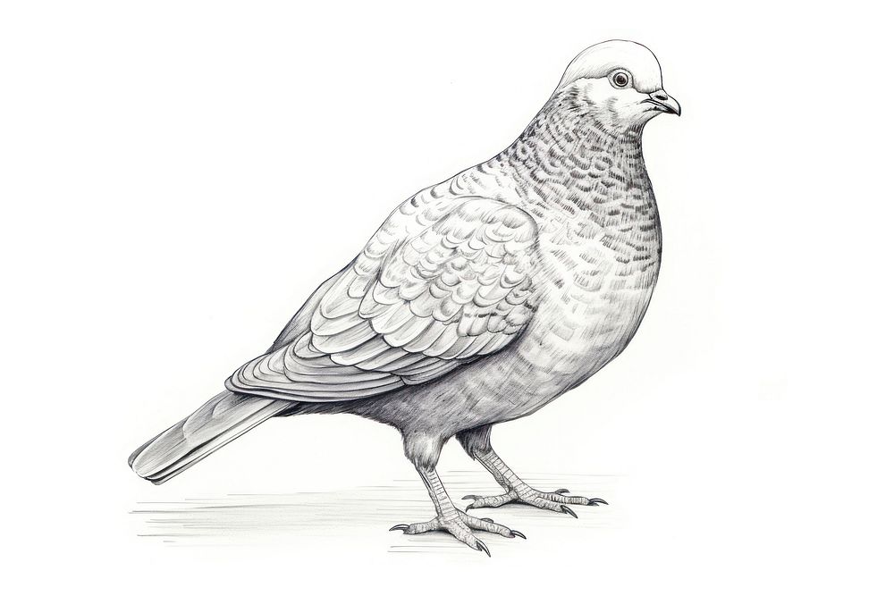 Pigeon drawing animal sketch.
