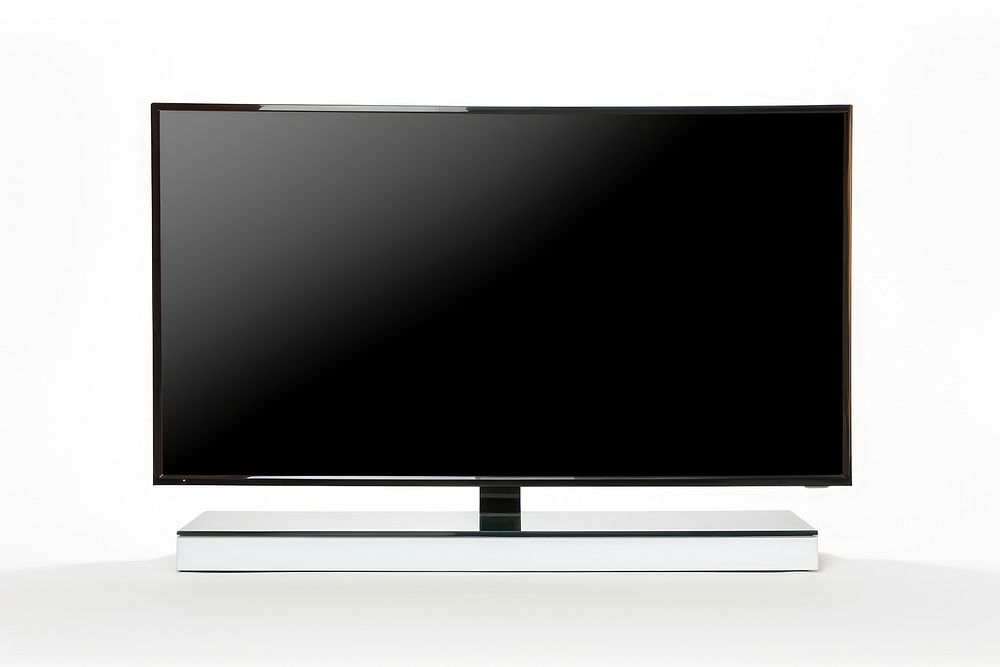 Modern tv screen television white background.